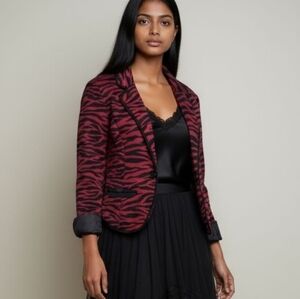 Vintage Dollhouse Blazer Jacket Black Red Zebra Gothic Whimsigoth Animal M